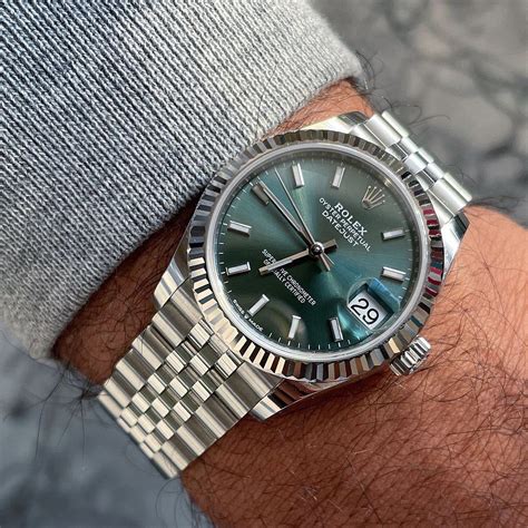 men's green dial rolex|Rolex date just green dial.